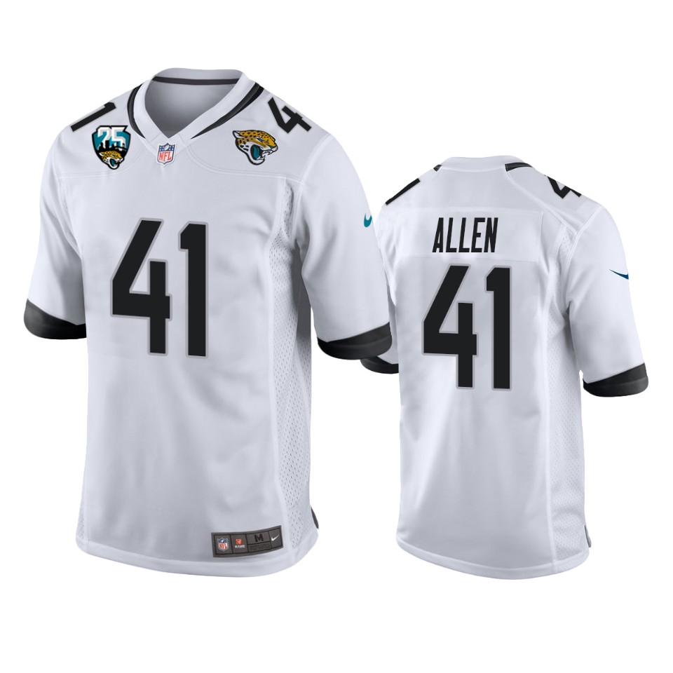 Nike Jaguars 41 Josh Allen White 25th Anniversary Vapor Limited Stitched NFL 100th Season Jersey